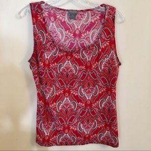 Ann Taylor sleeveless paisley blouse
